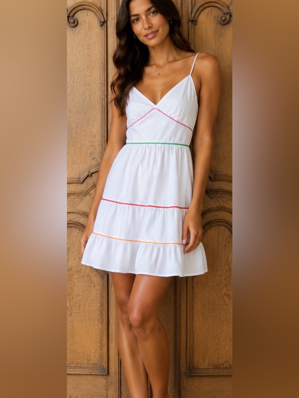 GB Girls White Tiered Dress